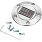 Figurati Designs Timing Cover - 5 Hole - Red Line American Flag - Stainless Steel FD73-TC-5H-SS