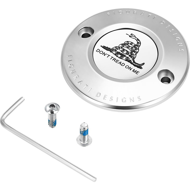 Figurati Designs Timing Cover - 2 Hole - Don't Tread on Me - Stainless Steel FD40-TC-2H-SS