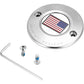Figurati Designs Timing Cover - 2 Hole - American Flag - Reversed - Stainless Steel FD20-TC-2H-SS