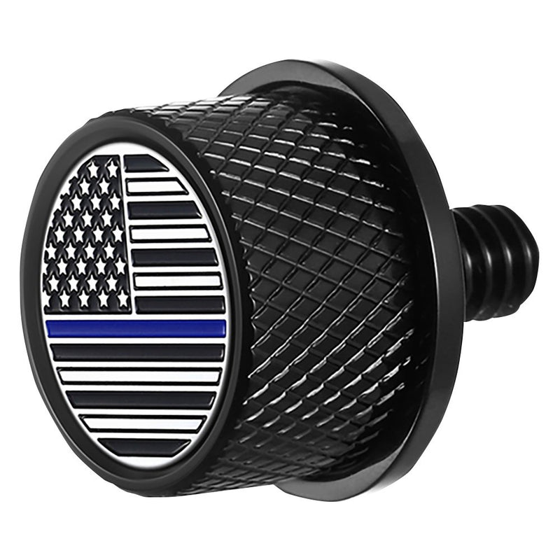 Figurati Designs Seat Mounting Knob - Black - Blue Line American Flag FD71-SEAT KN-BK