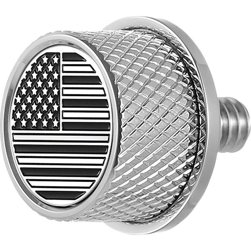Figurati Designs Seat Mounting Knob - Stainles Steel - Black/White American Flag - Contrast Cut FD26-SEAT KN-SS