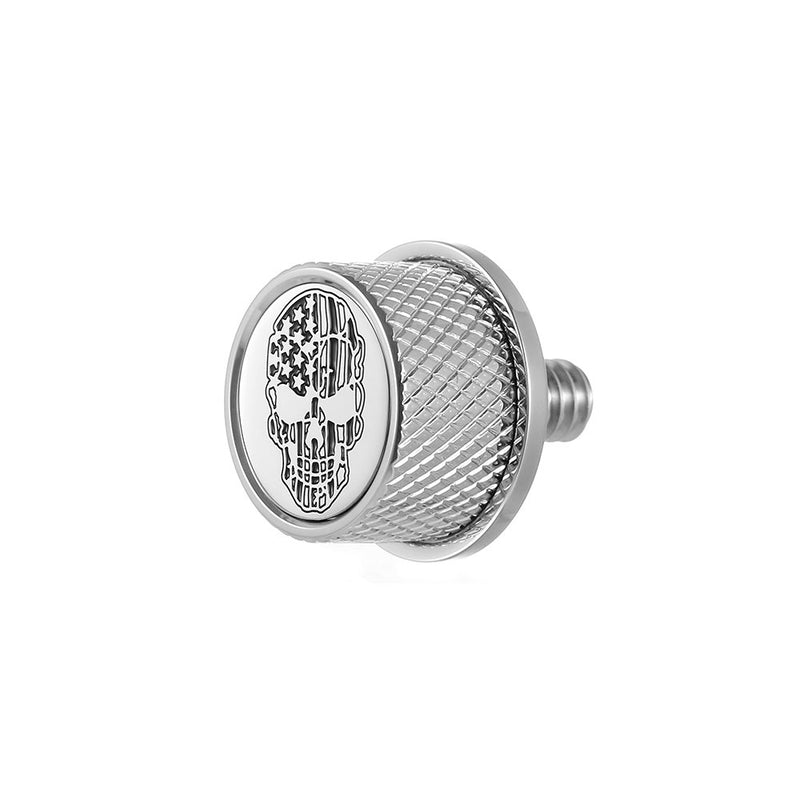 Figurati Designs Seat Mounting Knob - Stainless Steel - Skull - Contrast Cut FD27-SEAT KN-SS
