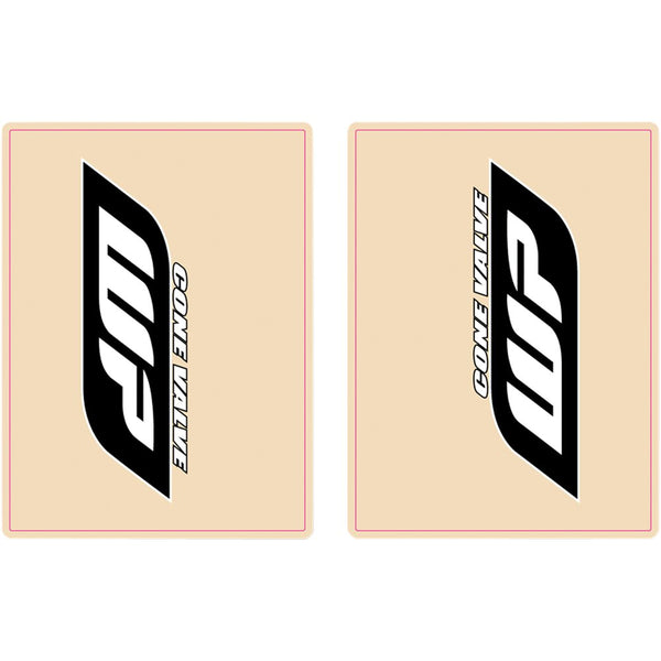 Flu Designs Inc. Upper Fork Decal - WP - White/Black 01019
