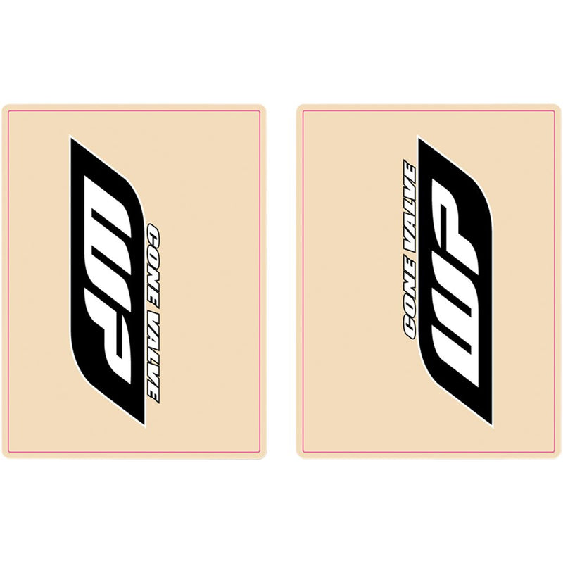 Flu Designs Inc. Upper Fork Decal - WP - White/Black 01019