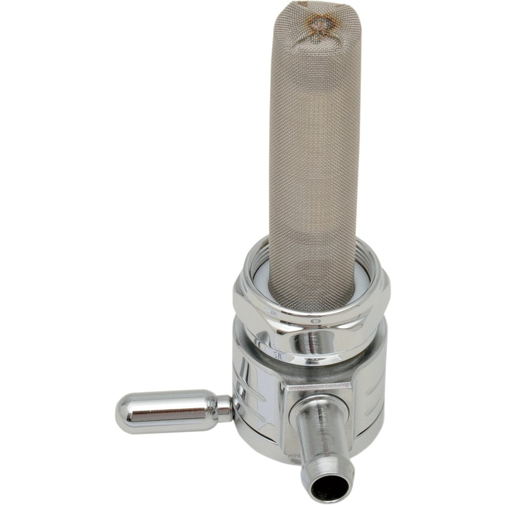 Golan Products "Click-Slick" Fuel Petcock - Straight - Chrome - 22mm 76-312S-CS