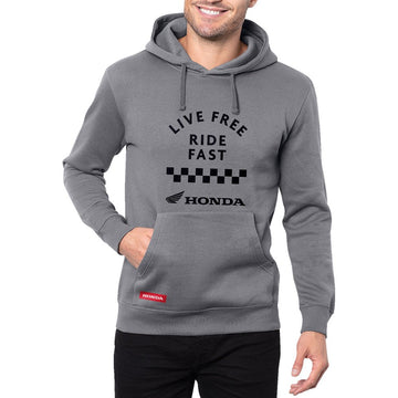 Honda Apparel Honda Live Free Ride Fast Hoodie - Gray - Large LEM25S-M57-L
