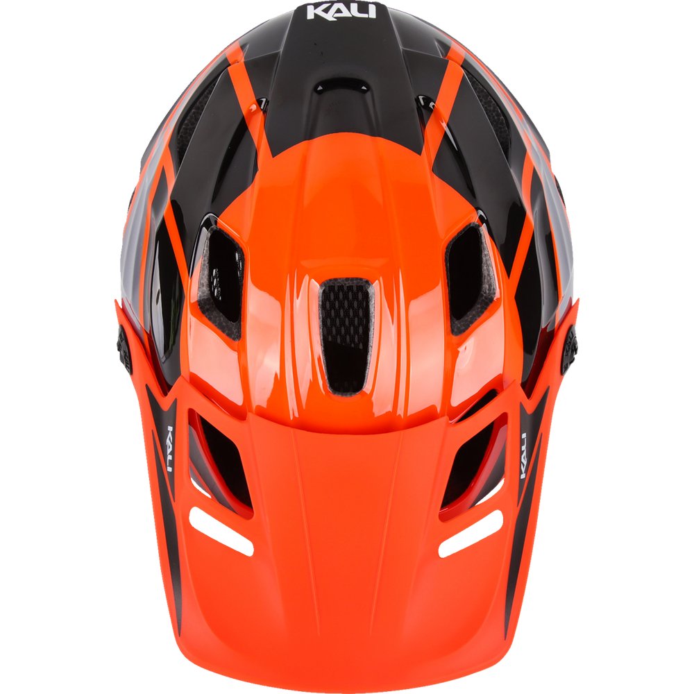 KALI Child Maya Full Face Helmet - Race - Gloss Orange/Gray/Black - OS 0221923312
