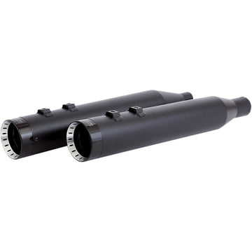 KHROME WERKS 4-1/2" HP-Plus? Slip-On Mufflers - Black with Turbine - Touring 202870