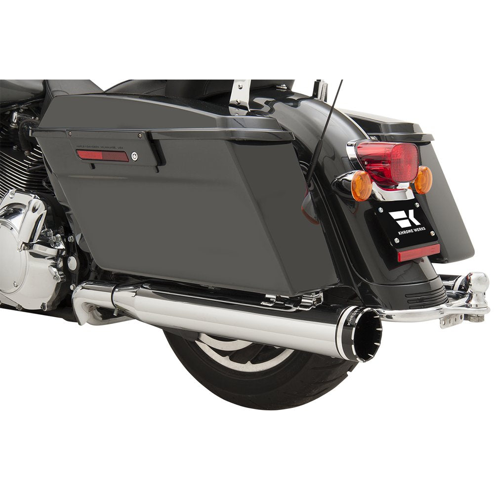 KHROME WERKS 2-into-2 Dominator Exhaust System - Chrome - '09-'16 FL - With 4-1/2" Muffler 200630