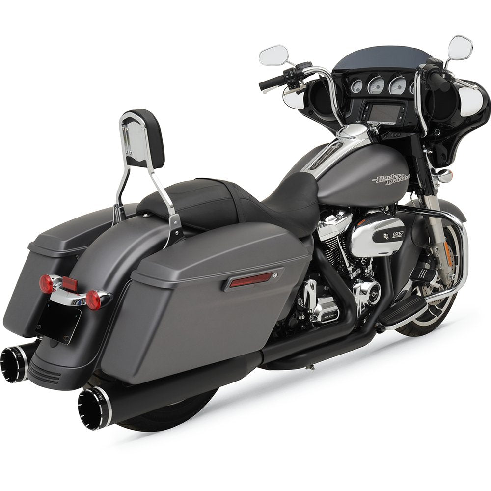 KHROME WERKS 2-into-2 Dominator Exhaust System with 4-1/2" Mufflers - Black - FL 200810A