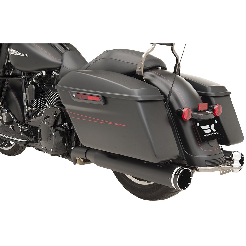 KHROME WERKS 2-into-2 Dominator Exhaust System - Black - '09-'16 FL - With 4-1/2" Muffler 200830