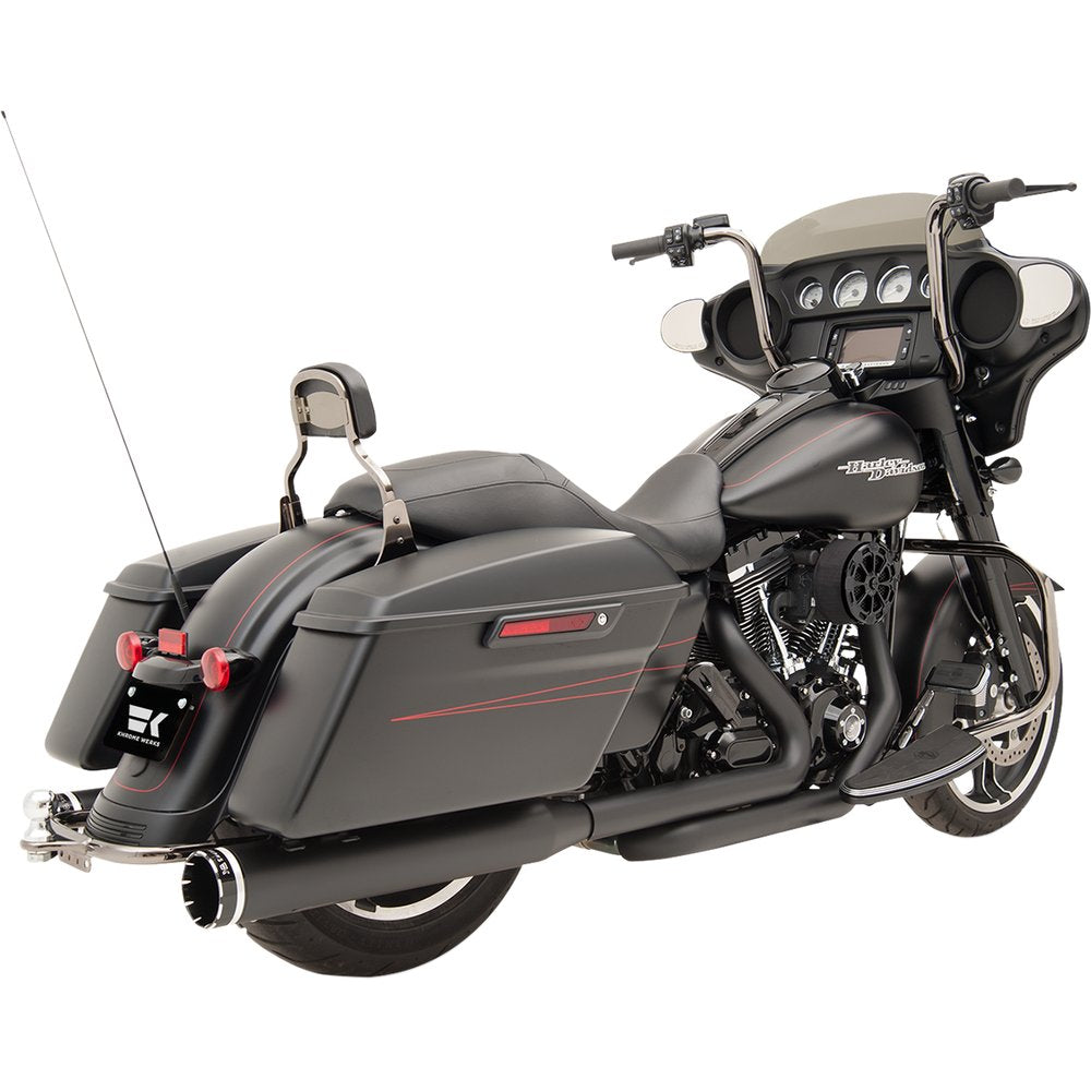 KHROME WERKS 2-into-2 Dominator Exhaust System - Black - '09-'16 FL - With 4-1/2" Muffler 200830