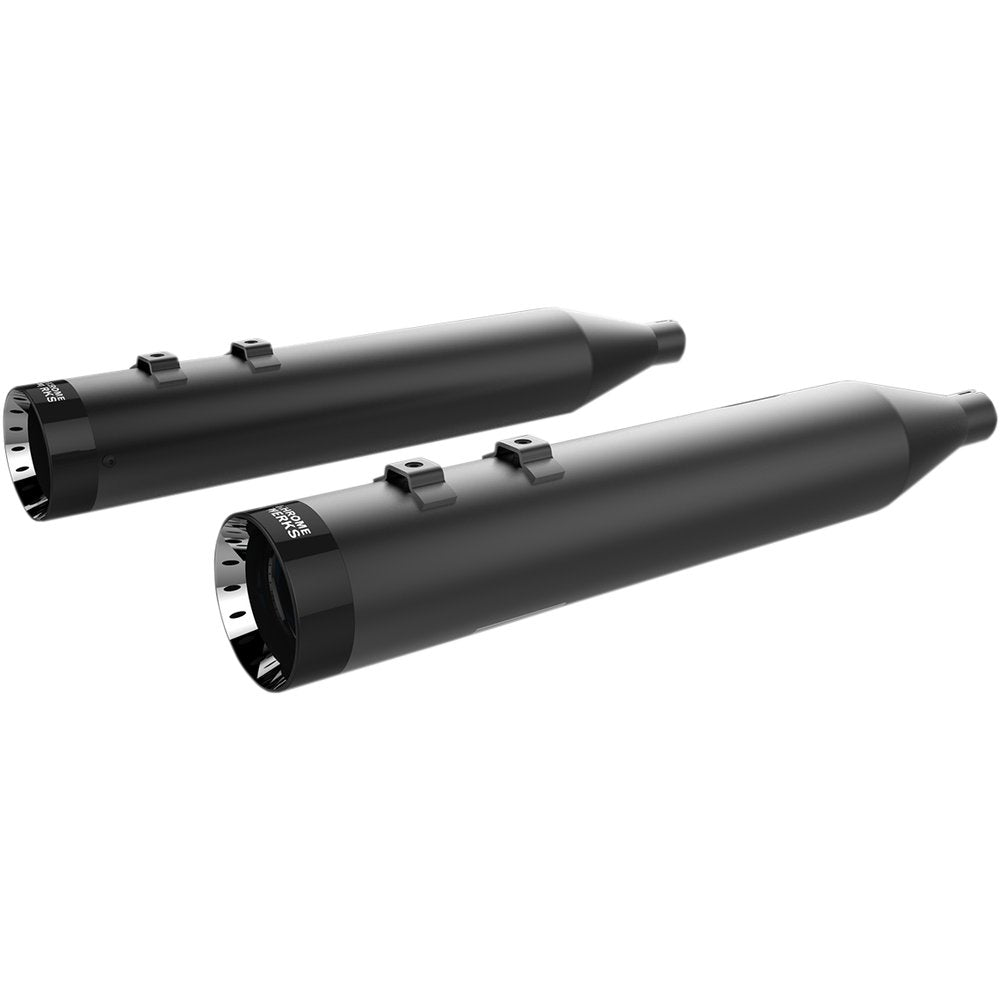 KHROME WERKS 4-1/2" HP-Plus? Slip-On Mufflers - Black with Turbine Tip 202845