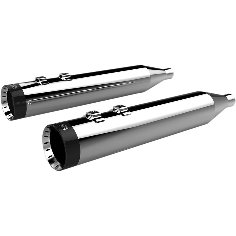 KHROME WERKS 4-1/2" HP-Plus? Slip-On Mufflers - Chrome with Turbine Tip 202795