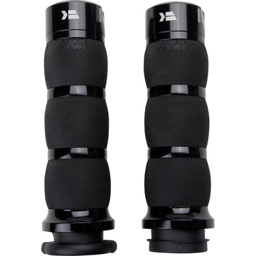 KHROME WERKS Klassic Grips - Air Cushion - TBW - Black 500190
