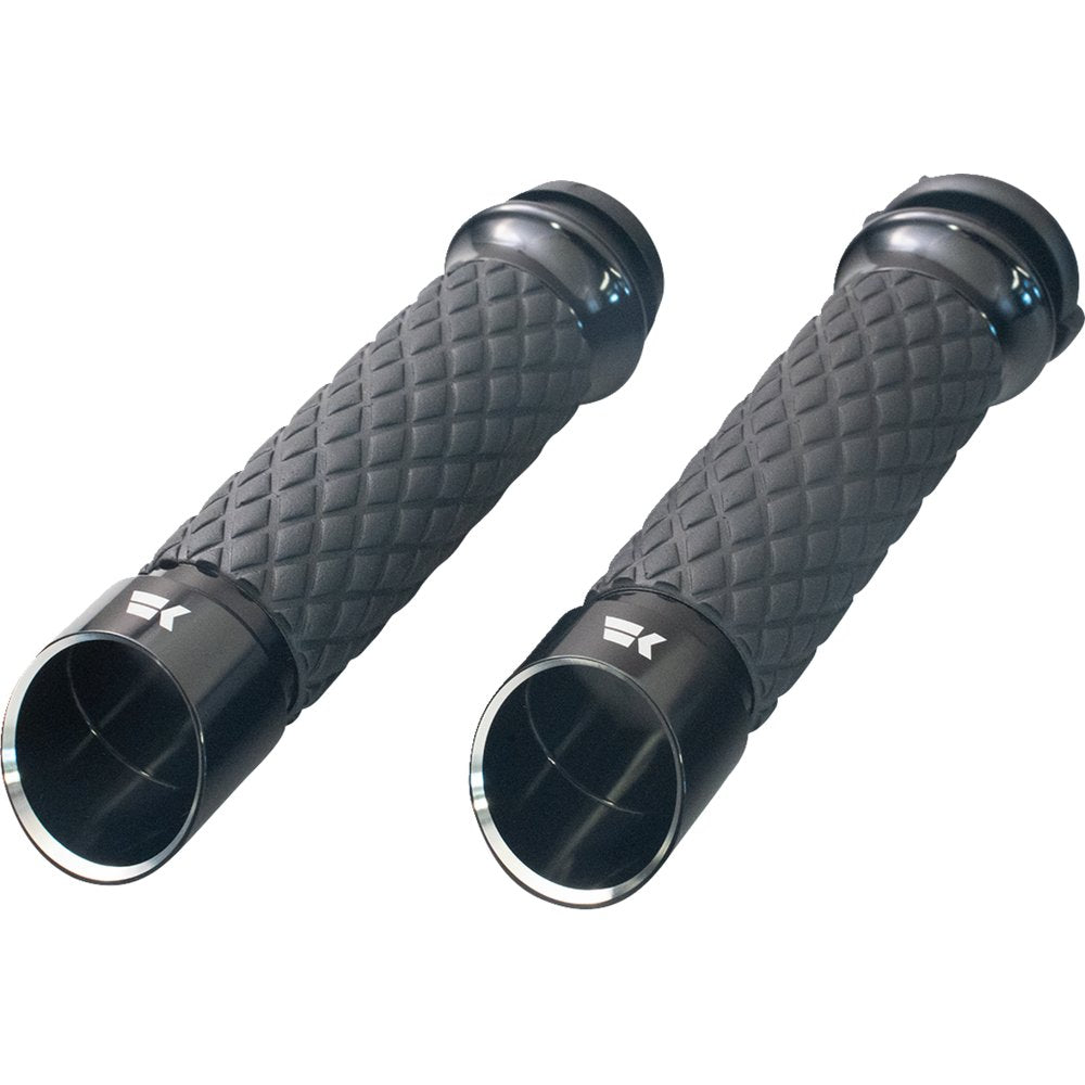 KHROME WERKS Edge Grips - Custom Contour - Diamond - Black 500310