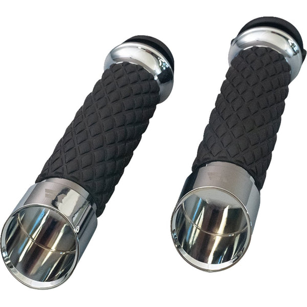 KHROME WERKS Edge Grips - Custom Contour - Diamond - Chrome 500315