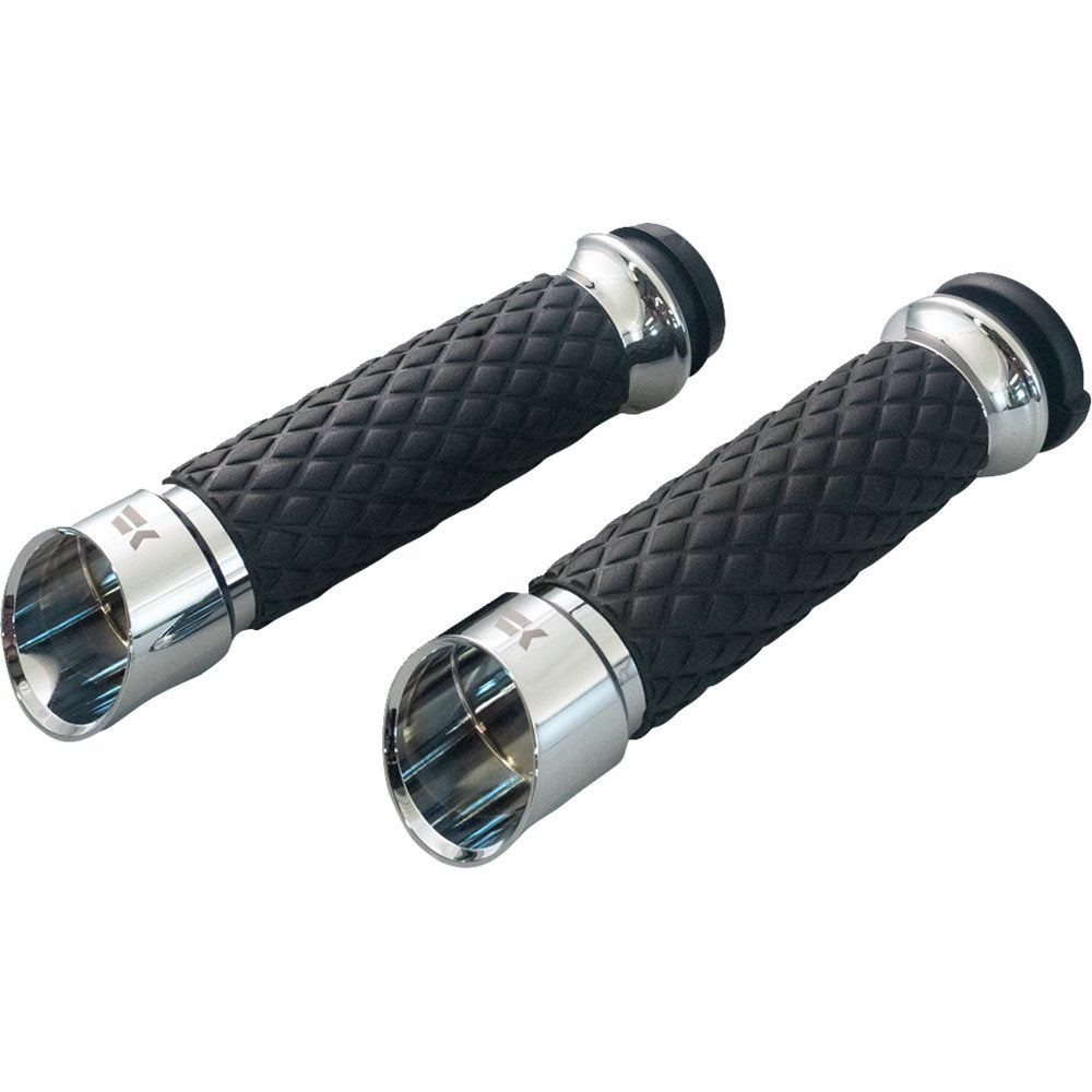 KHROME WERKS Edge Grips - Custom Contour - Diamond - Chrome 500315