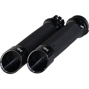 KHROME WERKS Edge Grips - Custom Contour - Cable - Black 500240