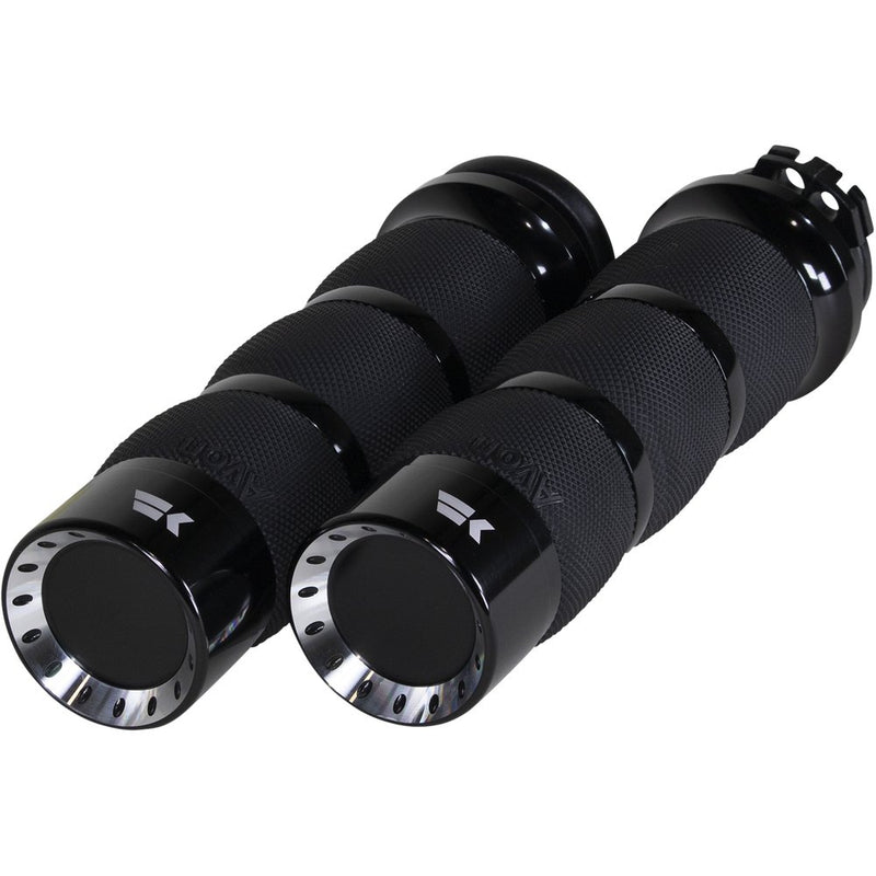 KHROME WERKS Turbine Grips - Air Cushion - Cable - Black 500230