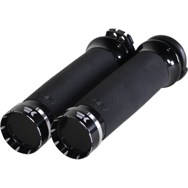KHROME WERKS Tracer Grips - Custom Contour - Cable - Black 500200
