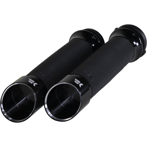 KHROME WERKS Edge Grips - Custom Contour - TBW - Black 500140