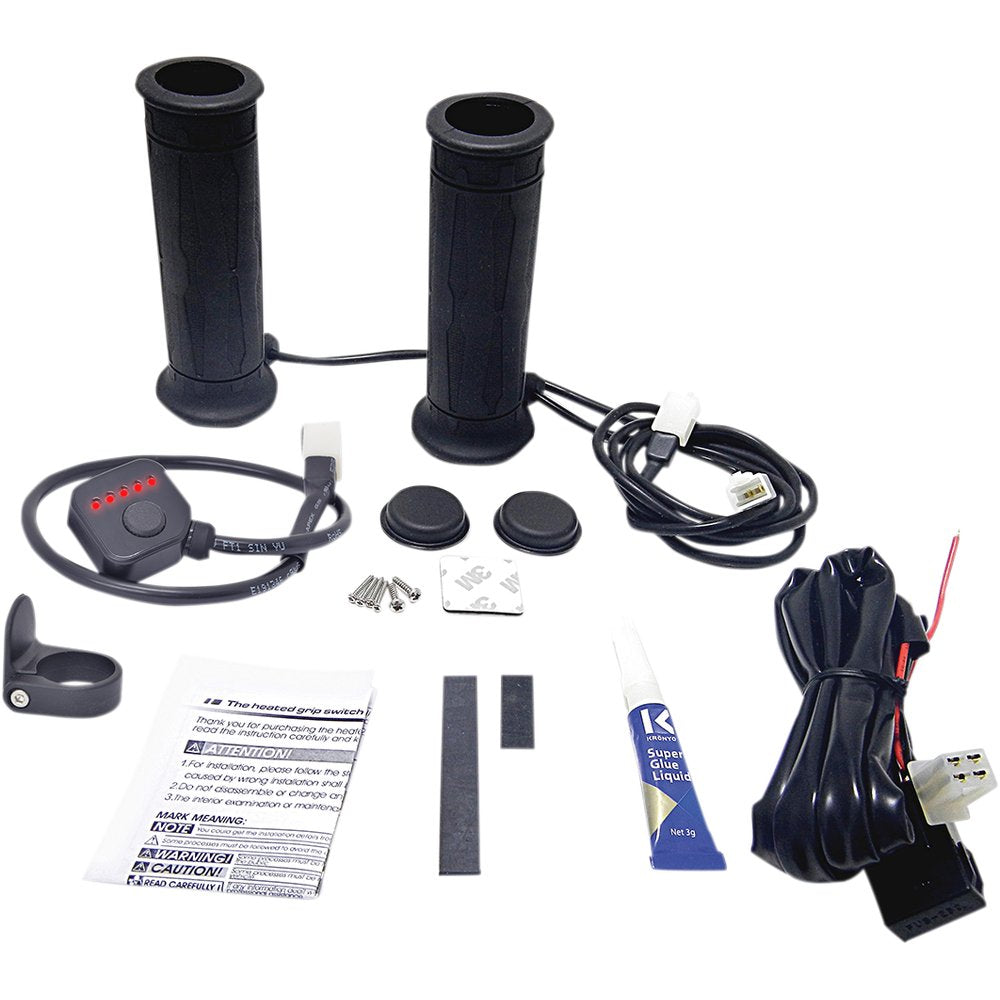 KOSO NORTH AMERICA 5 Level Twist Throttle Heated Grips - 7/8" AM10703G