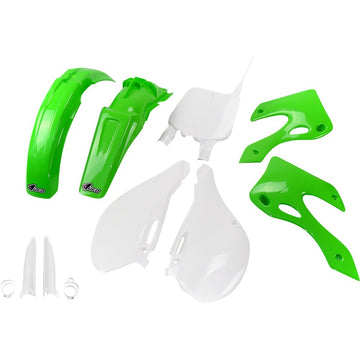 UFO Body Kit - OEM Green/White - KX 125/250 '99-'02 KAKIT200F@999