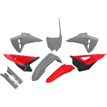UFO Body Kit - Gray/Red - Honda - CRF 250R/450R HOKIT127F@555