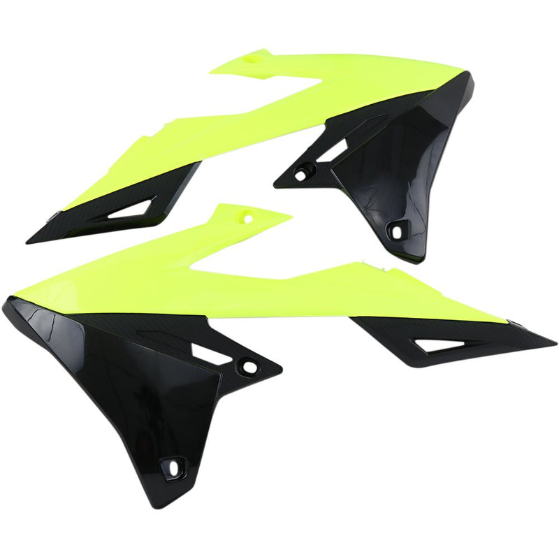 UFO Radiator Shrouds - Black/Fluorescent Yellow SU04941-DFLUU