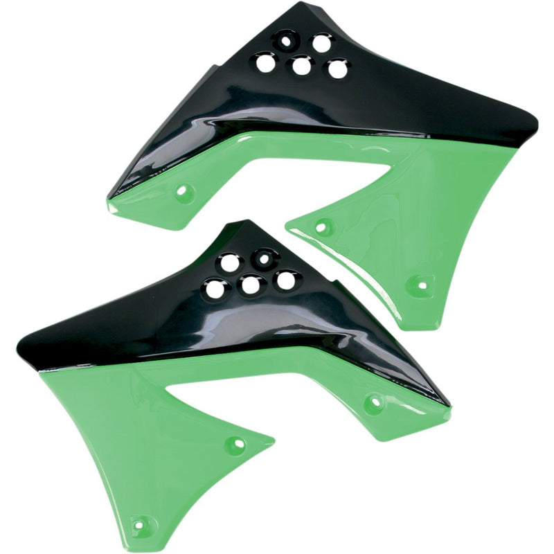UFO Radiator Shrouds - Black/Green KA04712-999