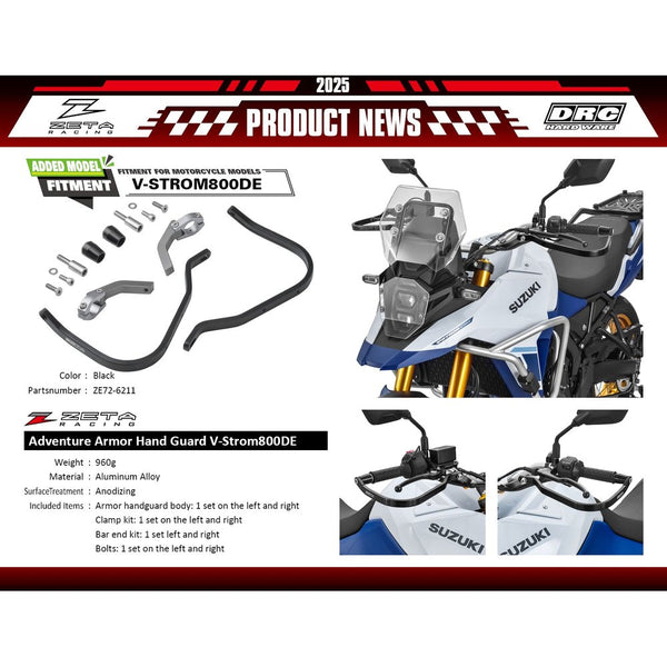 Zeta Adventure Armor Handguards Pr Black Suz
