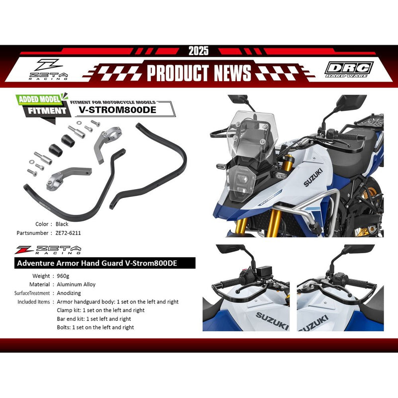 Zeta Adventure Armor Handguards Pr Black Suz
