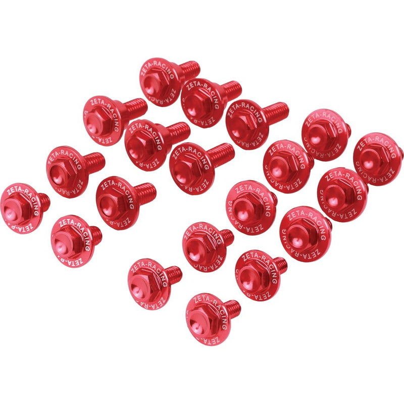 Zeta Aluminum Bolt Kit Red