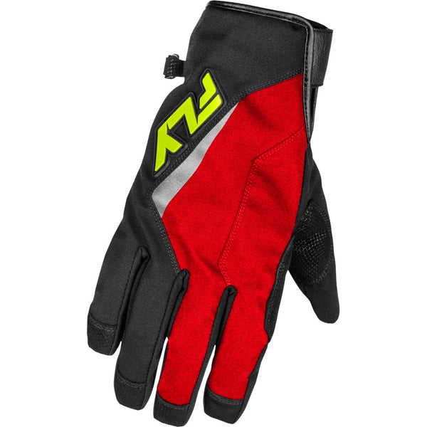 Fly Racing Title Long Gloves Red/Black/Hi Vis Lg