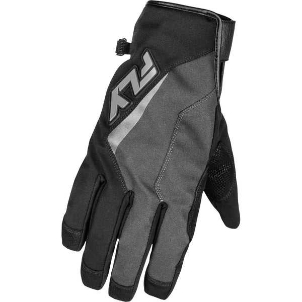 Fly Racing Title Long Gloves Grey/Black Sm