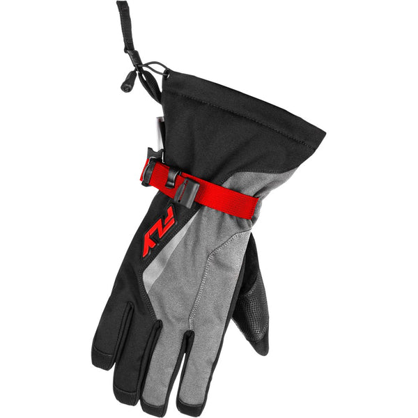 Fly Racing Title Gauntlet Gloves Red/Light Grey/Black Sm