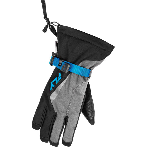 Fly Racing Title Gauntlet Gloves Light Grey/Black/Blue Xl
