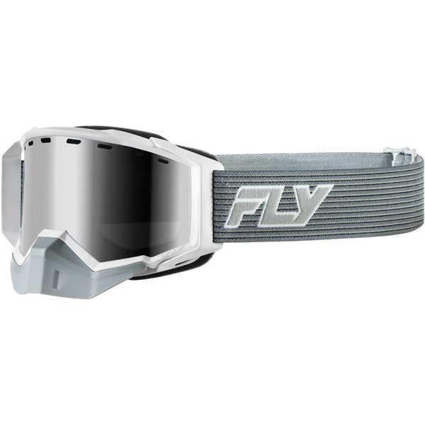 Fly Racing Zone Elite Sn Goggle Grey/Whte W/Blk Mirror Plrzd Smoke Lens