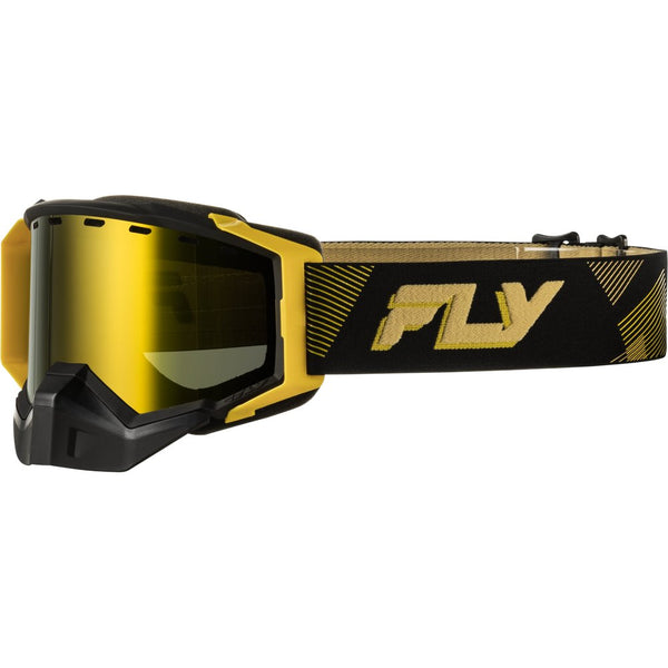 Fly Racing Zone Elite Sn Goggle Blk/Gold W/Gold Mir/Plrzd Yellow Lens