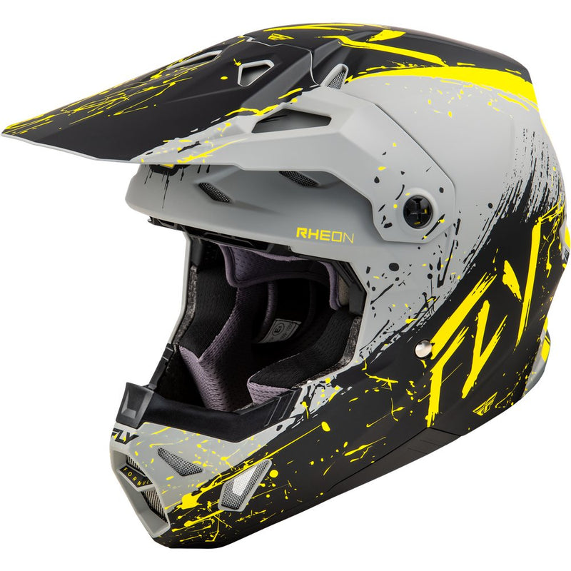 Fly Racing Formula Cp Manic Helmet Matte Grey/Black/Yellow Md
