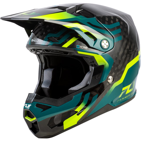Fly Racing Yth Formula S Carbon Byte Hlmt Black Carbon/Teal/Lime Yl
