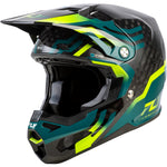 Fly Racing Formula S Carbon Byte Helmet Black Carbon/Teal/Lime Xl