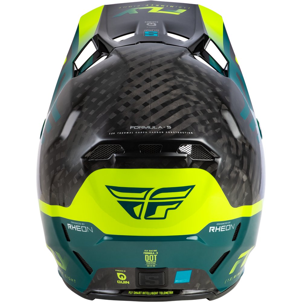 Formula S Carbon Byte Helmet Black Carbon/Teal/Lime Sm