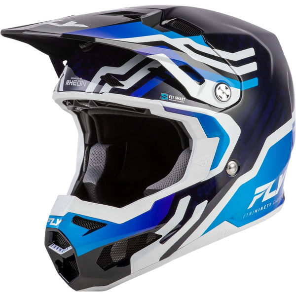 Fly Racing Formula S Carbon Byte Helmet Blue Carbon/Blue/White Xs
