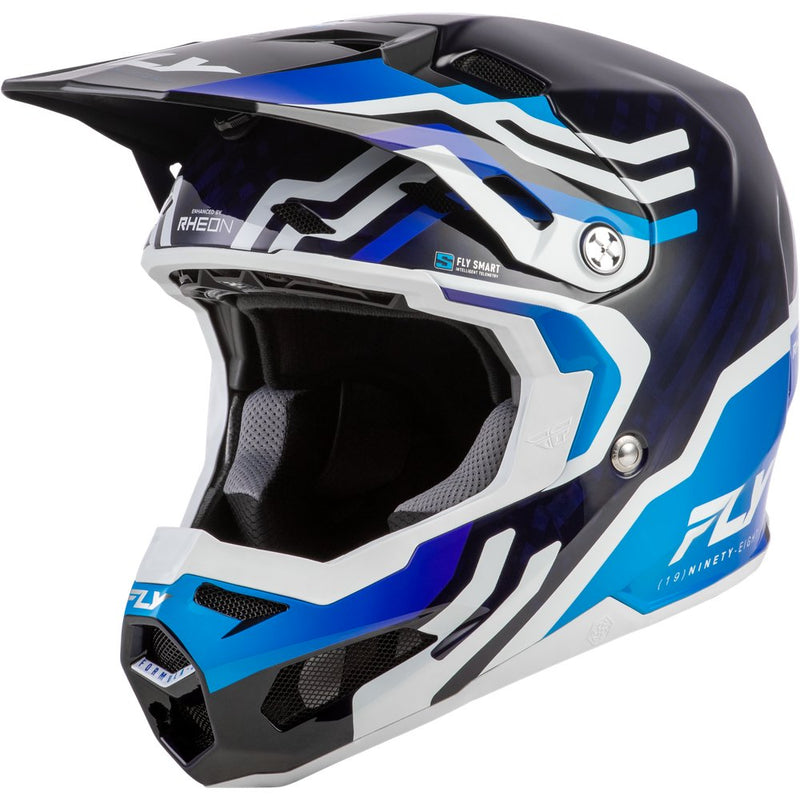 Fly Racing Formula S Carbon Byte Helmet Blue Carbon/Blue/White Xs