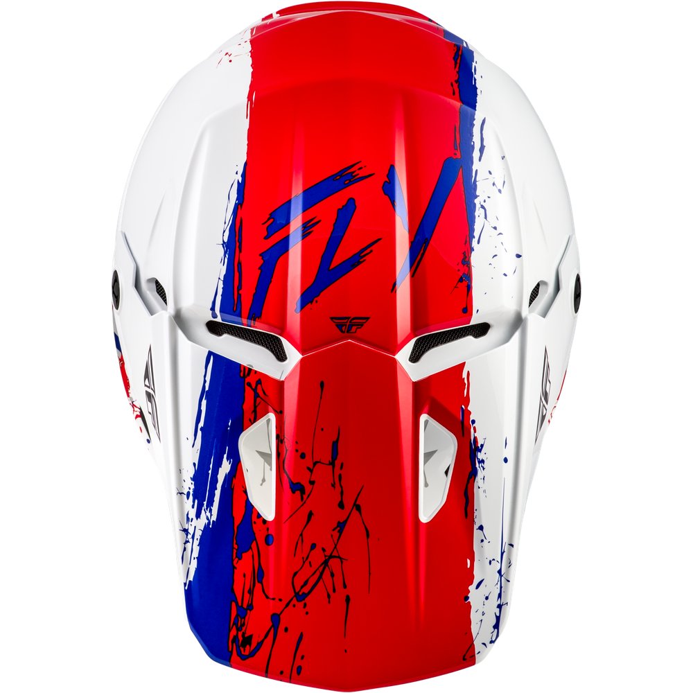 Fly Racing Youth Kinetic Drip Helmet Red/White/Blue Yl