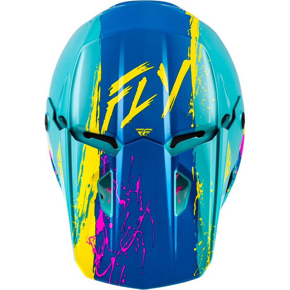 Youth Kinetic Drip Helmet Turquoise/Pink/Yellow Ym