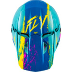 Fly Racing Youth Kinetic Drip Helmet Turquoise/Pink/Yellow Ym