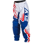 Fly Racing Youth F 16 Pants Ca/Ny Red/White/Blue Sz 24